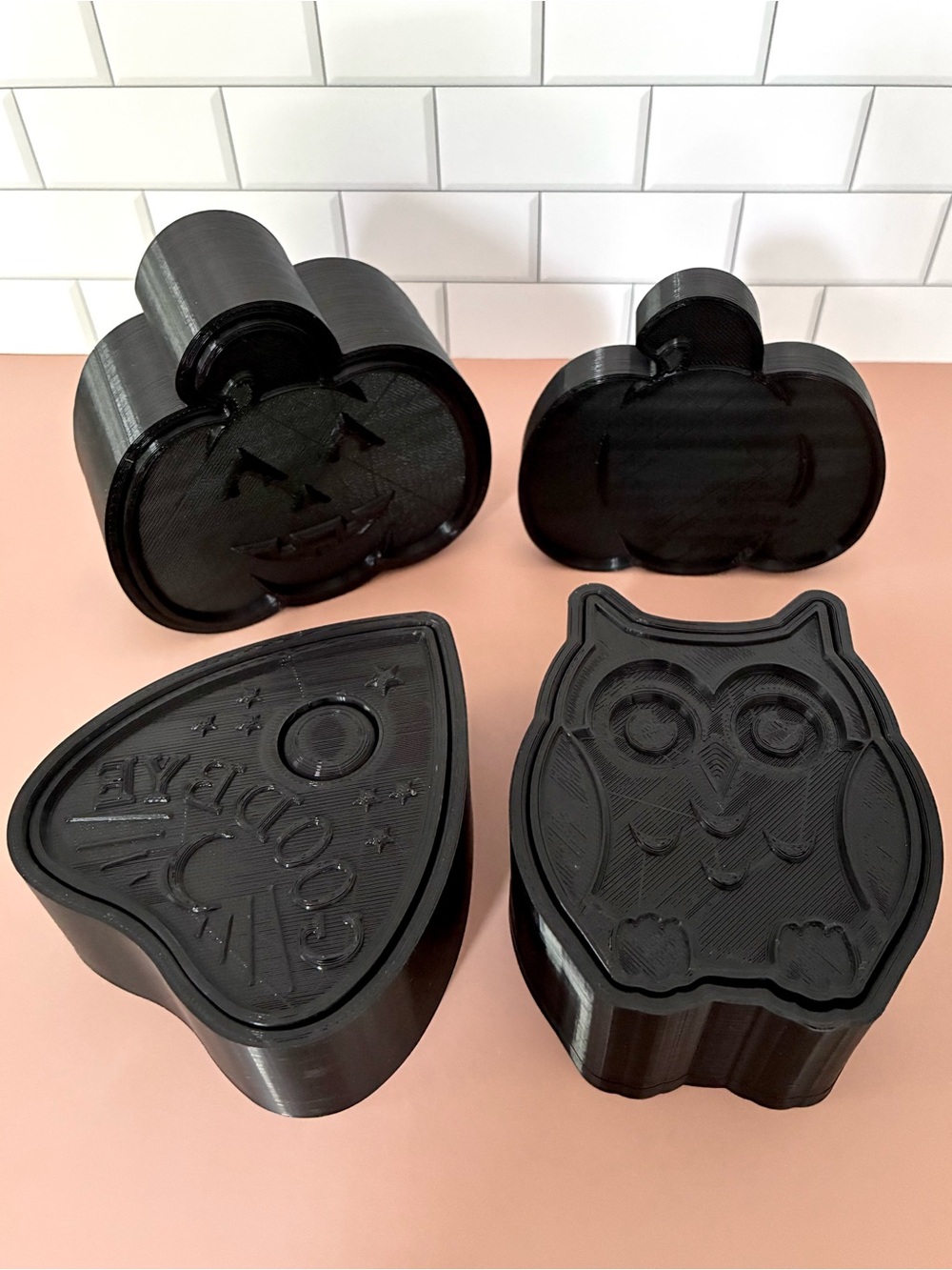 Halloween Pumpkin, Owl & Ouija Planchette Large 3D Bath Bomb Molds - NWOT